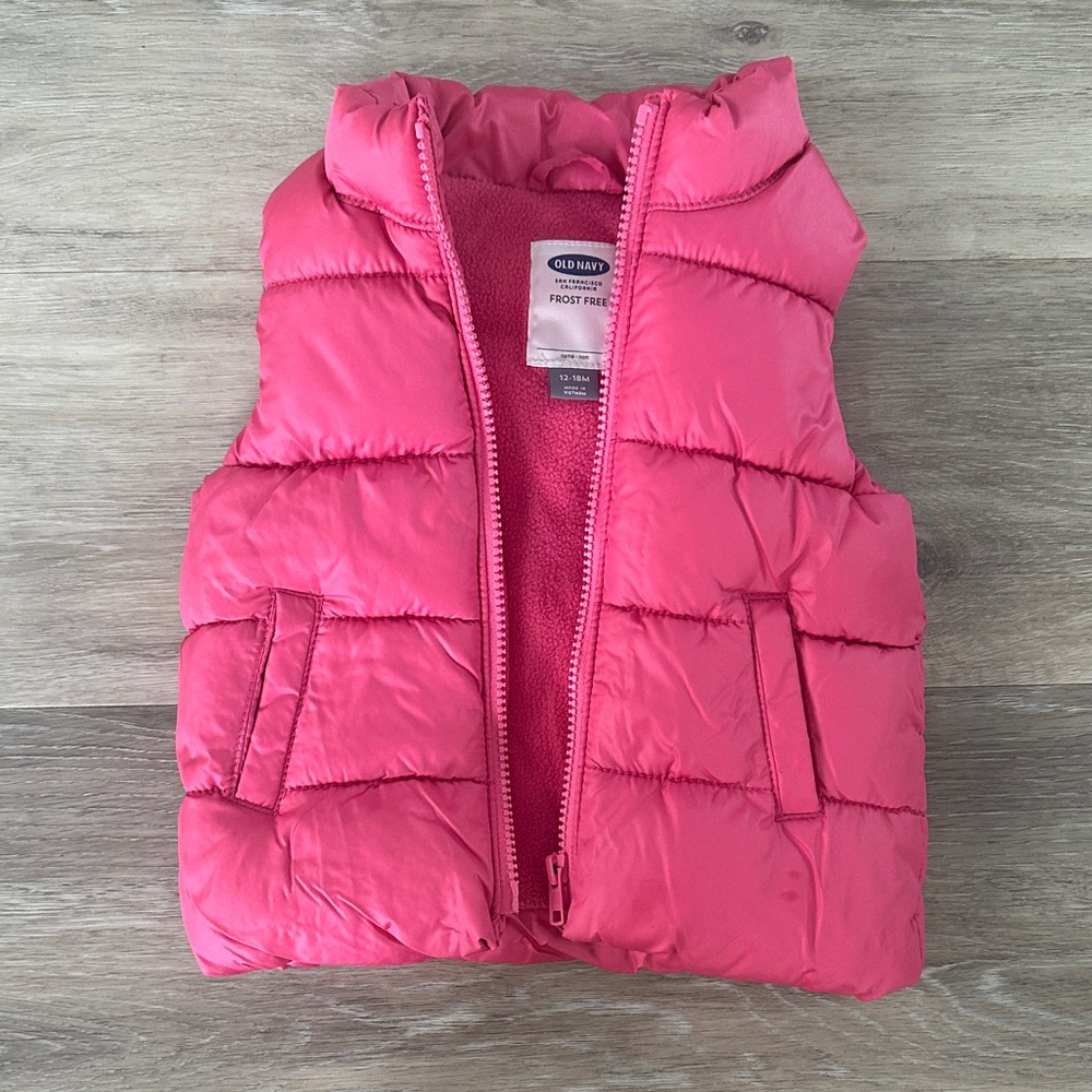Old Navy Bright Pink Quilted Vest